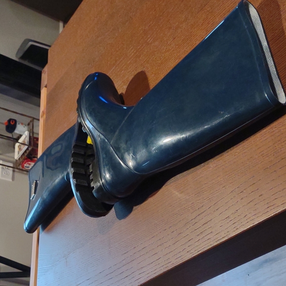 NWOT NICOLE MILLER NEW YORK Navy Blue 🔵 Pull-up Rubber Rain Boots. Size 9 - Picture 4 of 8